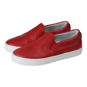 19607 - Red Soft Leather Sneaker for Girl by Beberlis