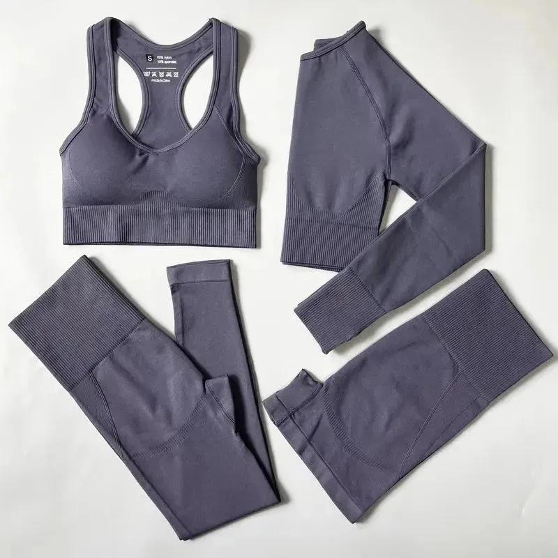 4pcs Seamless Gym Sportswear Set