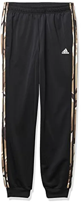 adidas Men's Standard Warm-up Tricot Tapered Camo Track Pant, Black, Medium