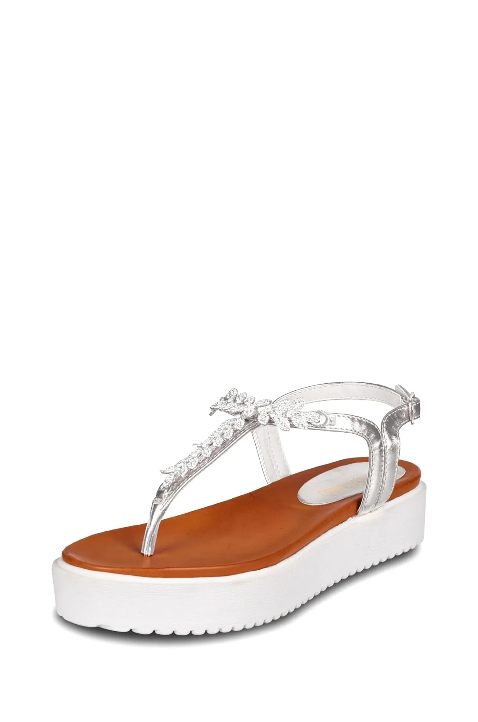 ADMIRE-SILVER FLAT SANDAL