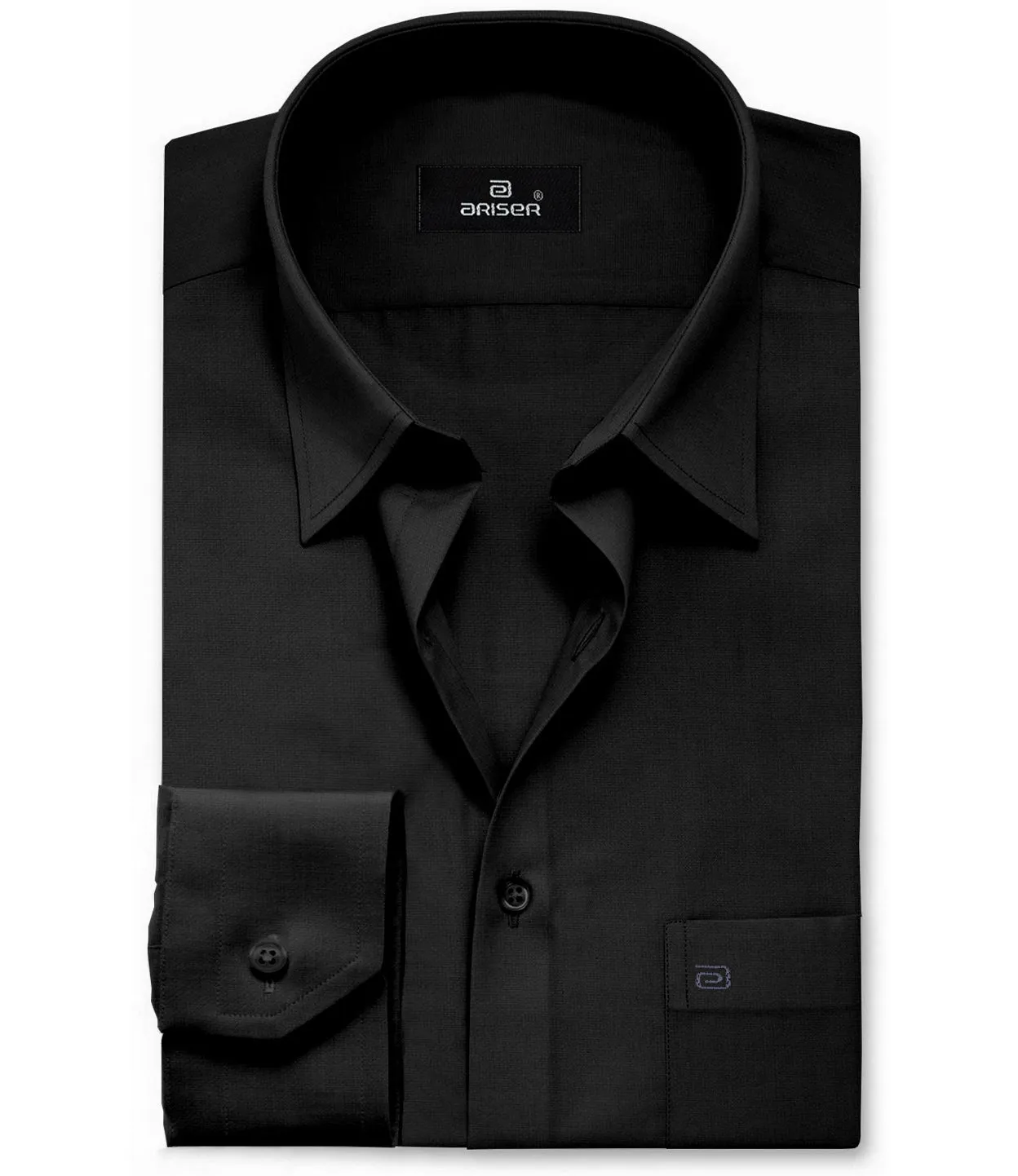 ARISER Uber Black Cotton Rich Blend Solid Formal Slim Fit Full Sleeve Shirt for Men (Pack of 1) - UB90807