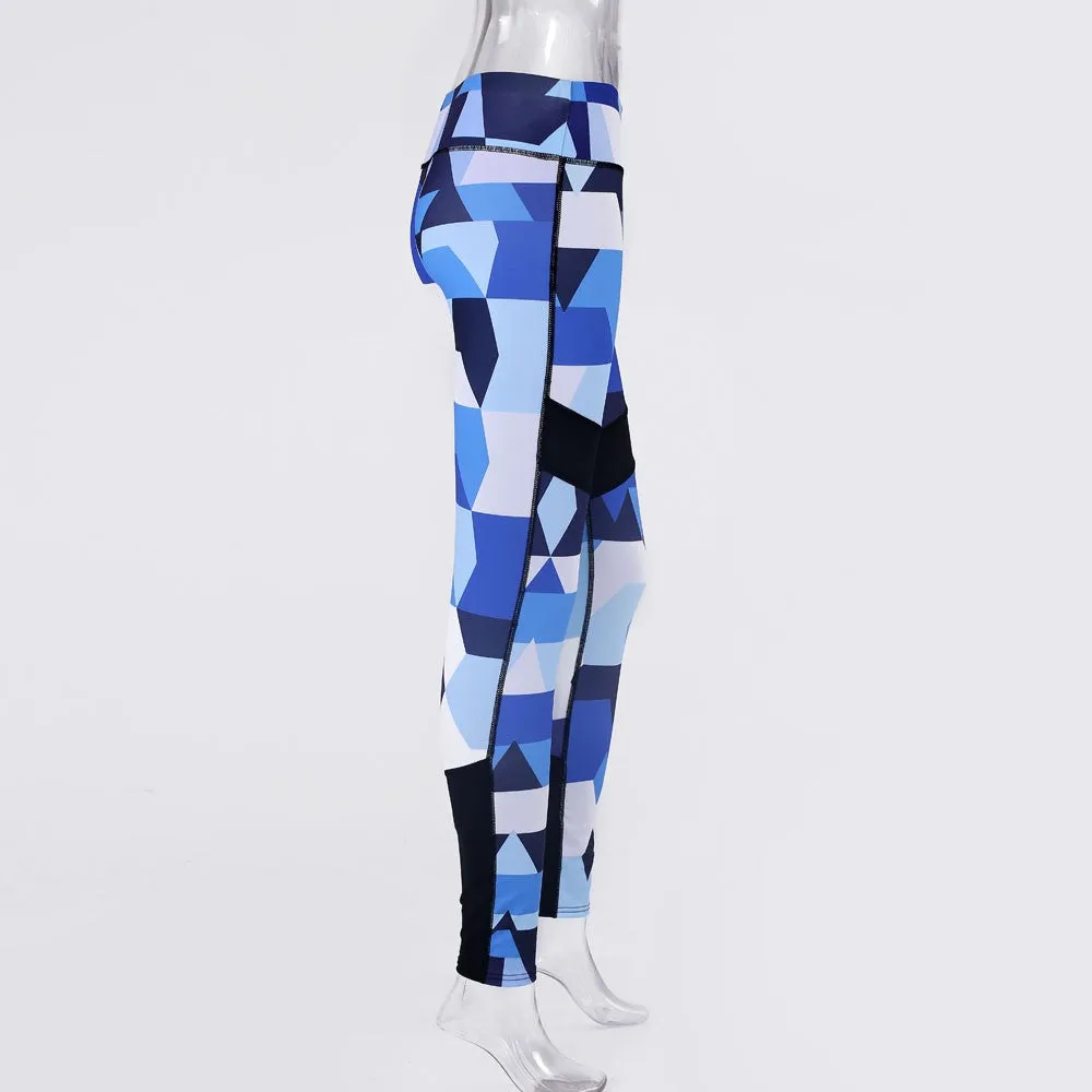 Blue Camouflage Yoga Pants