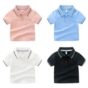 Boys Solid Color Polo Shirts