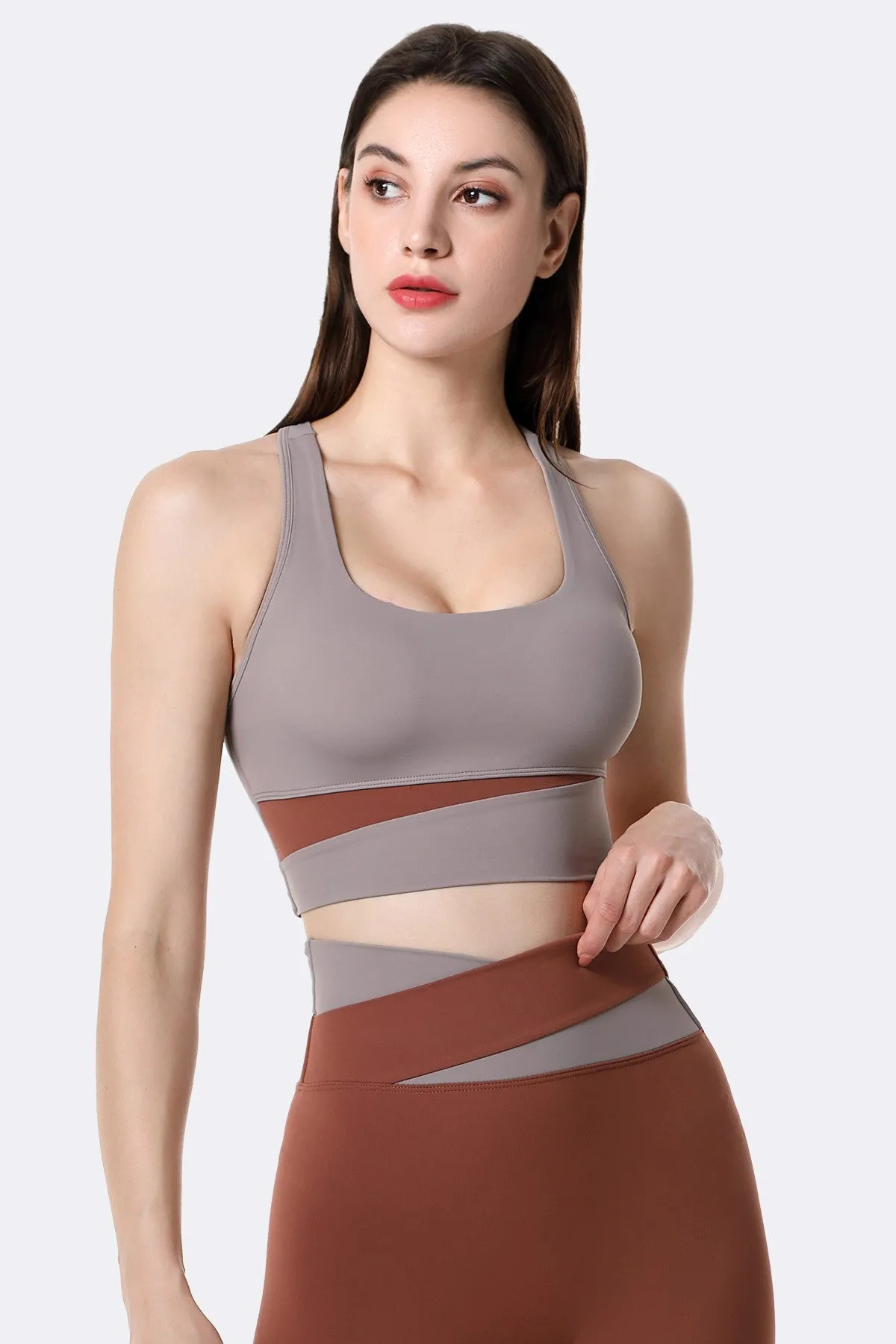 Colorblock Racerback Bra Light Support