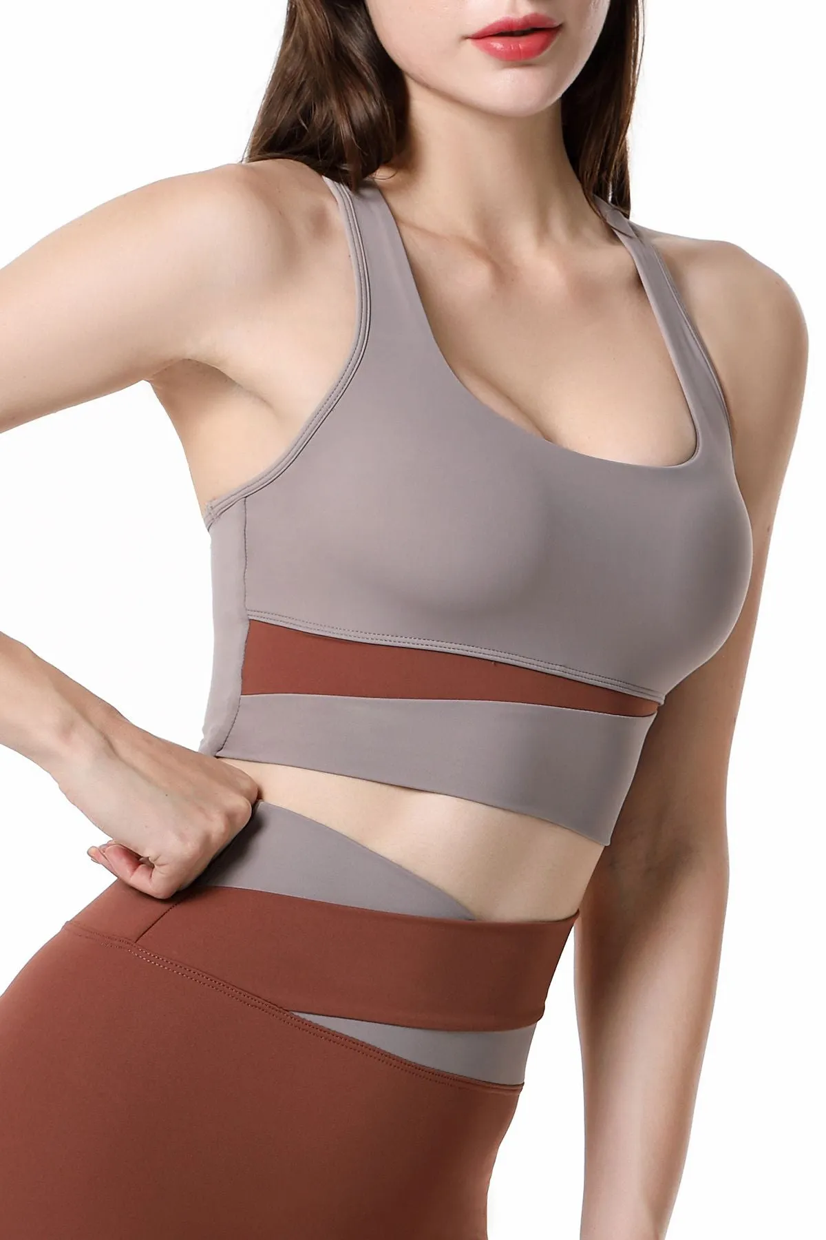 Colorblock Racerback Bra Light Support