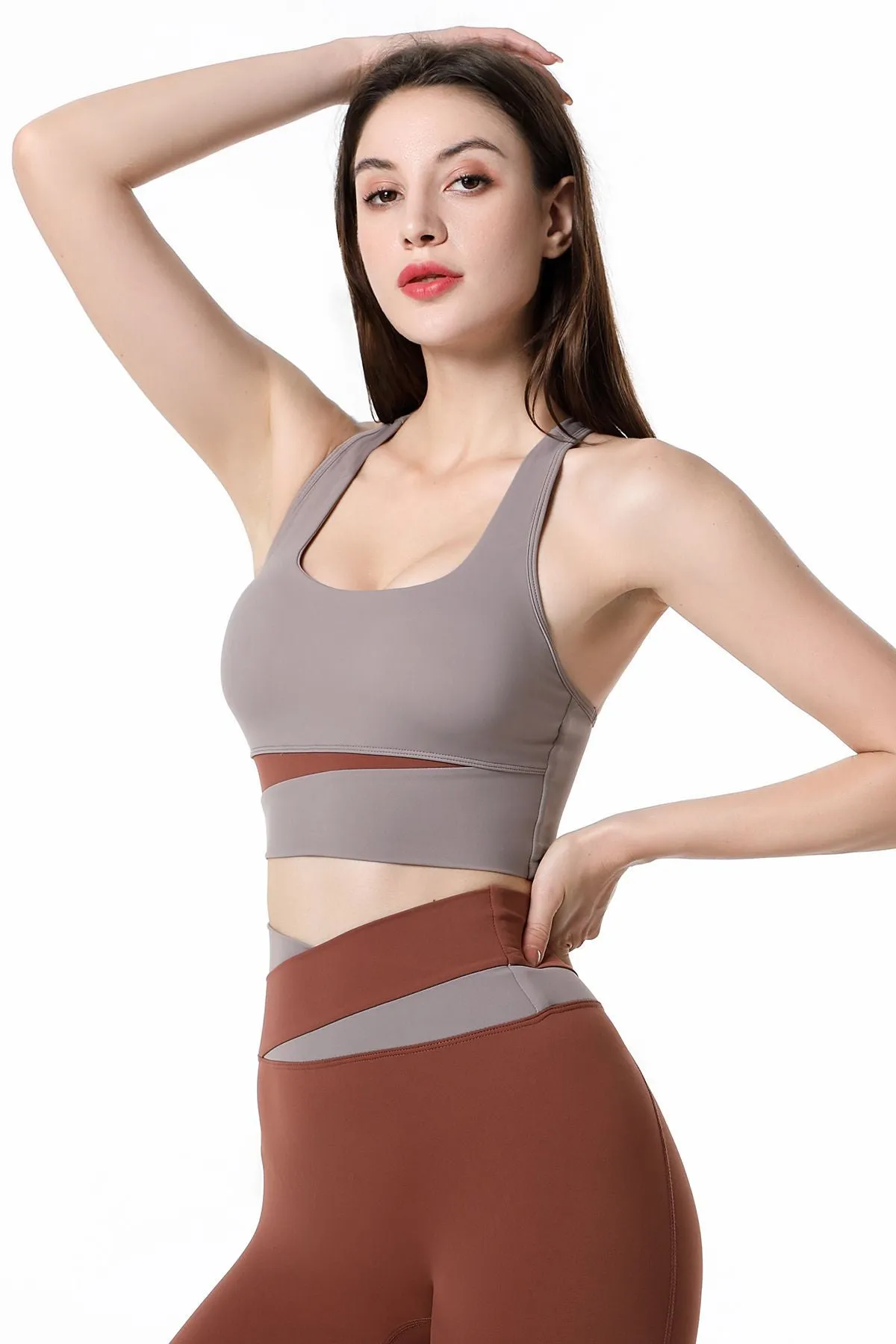 Colorblock Racerback Bra Light Support