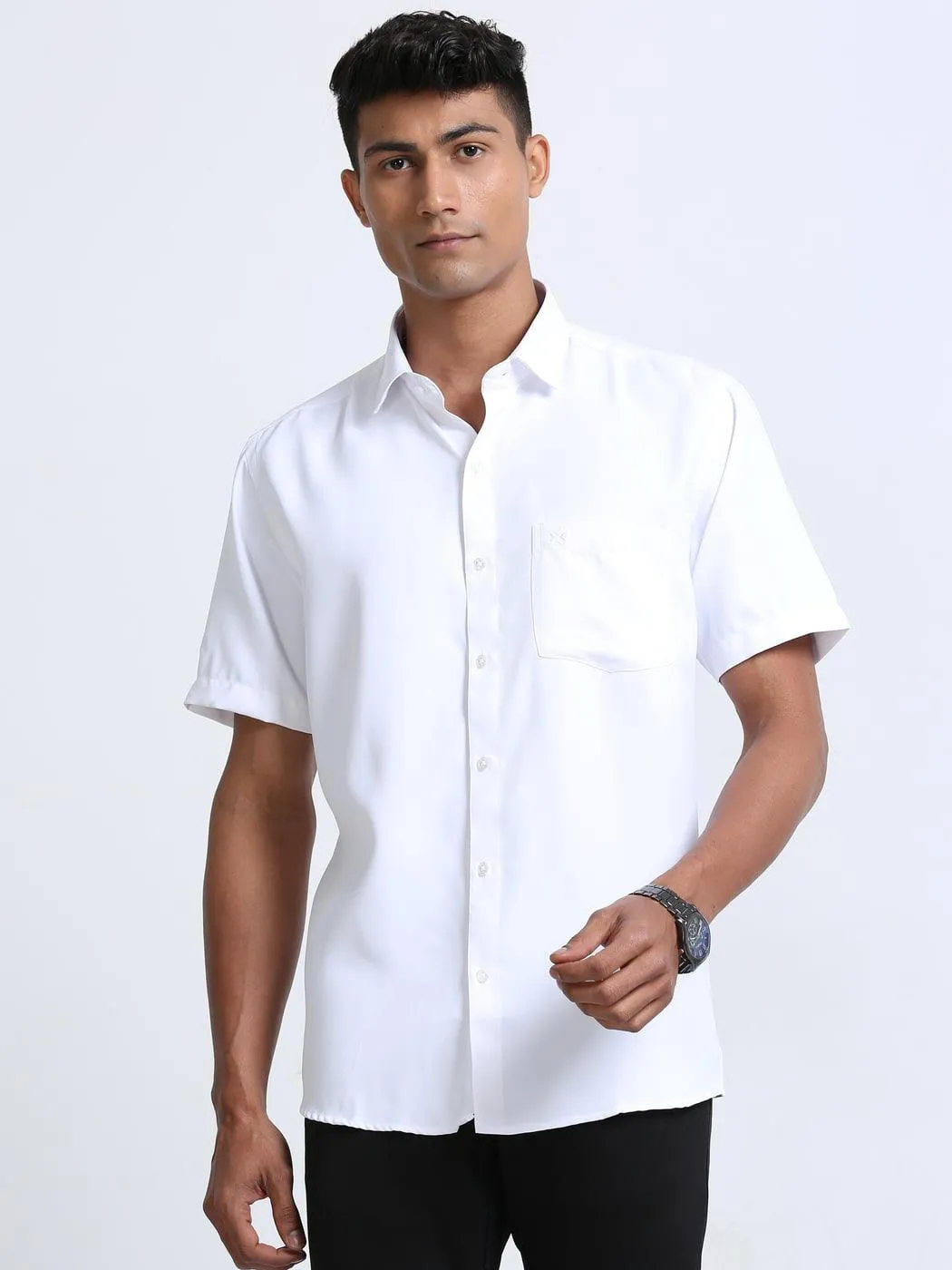 Economic Ginger White Shirt Half Sleeve