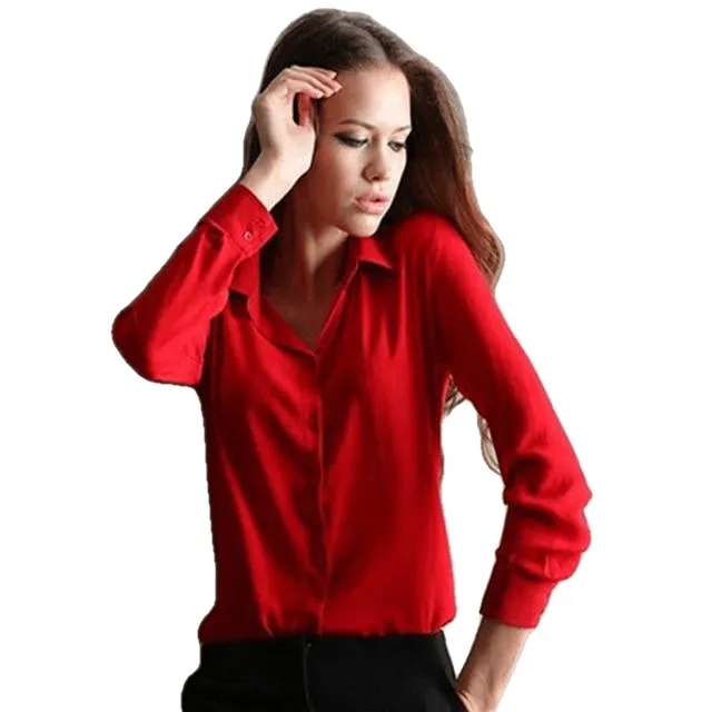 Elegant Ladies Chiffon Office Formal Shirts