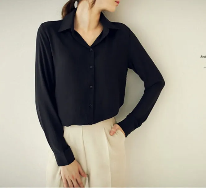 Elegant Ladies Chiffon Office Formal Shirts