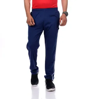 Elite Blue Polycotton Solid Regular Track Pants For Men