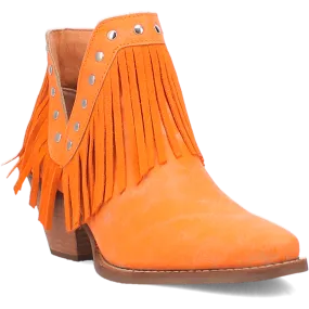 Fine N' Dandy Orange Leather Bootie (DS)