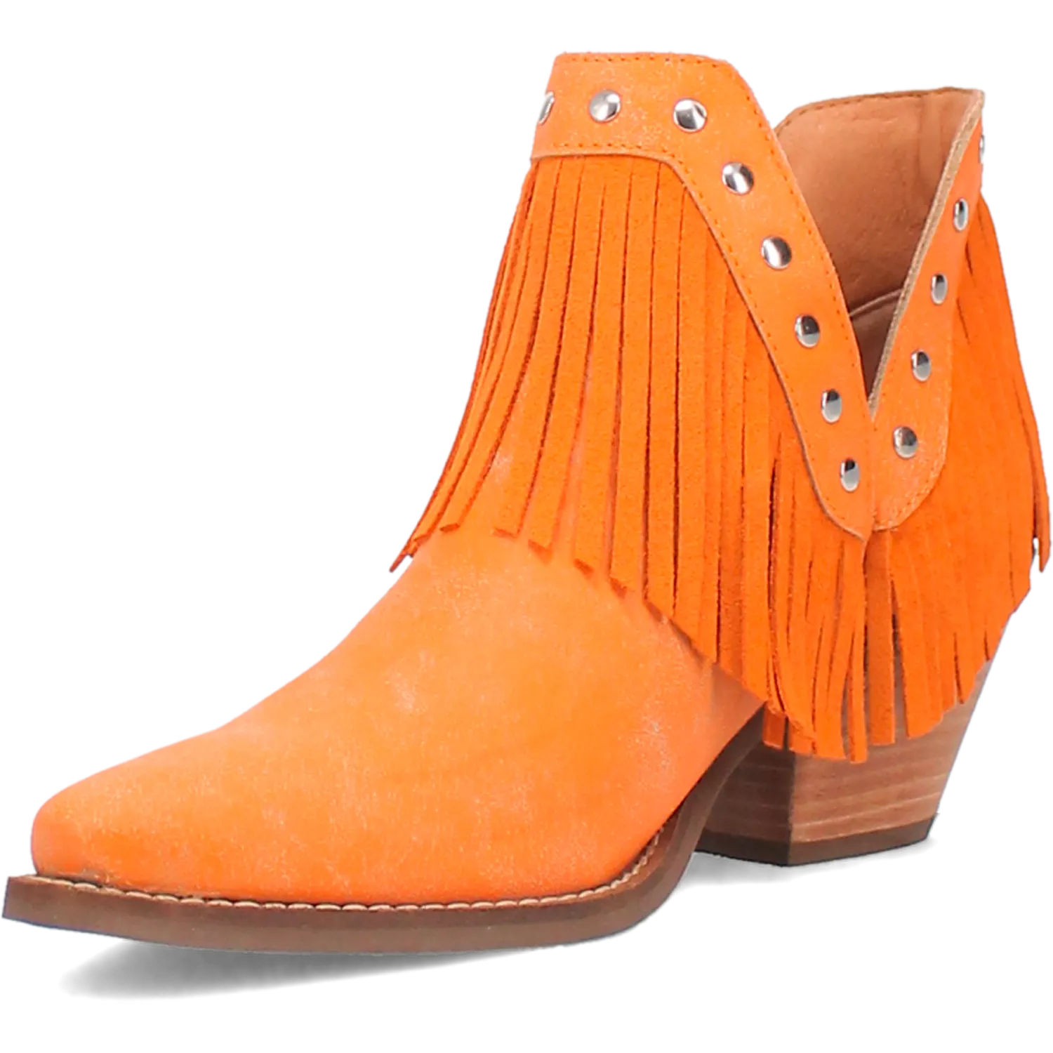 Fine N' Dandy Orange Leather Bootie (DS)