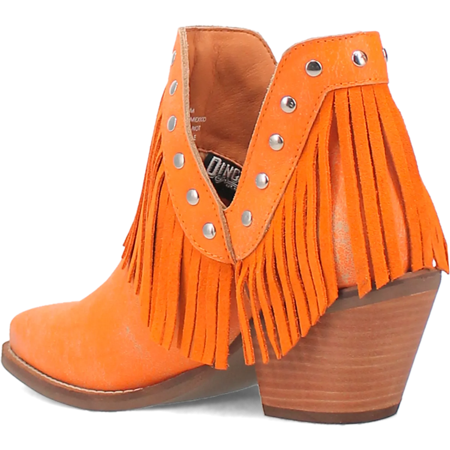 Fine N' Dandy Orange Leather Bootie (DS)