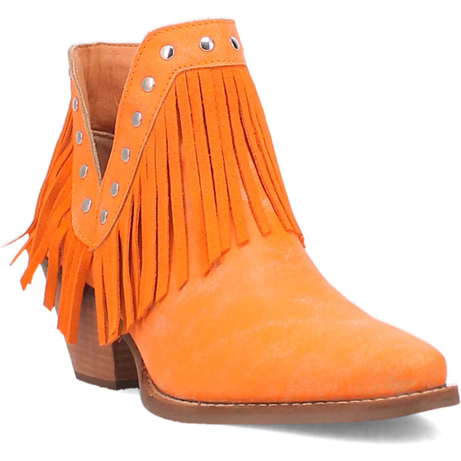 Fine N' Dandy Orange Leather Bootie (DS)