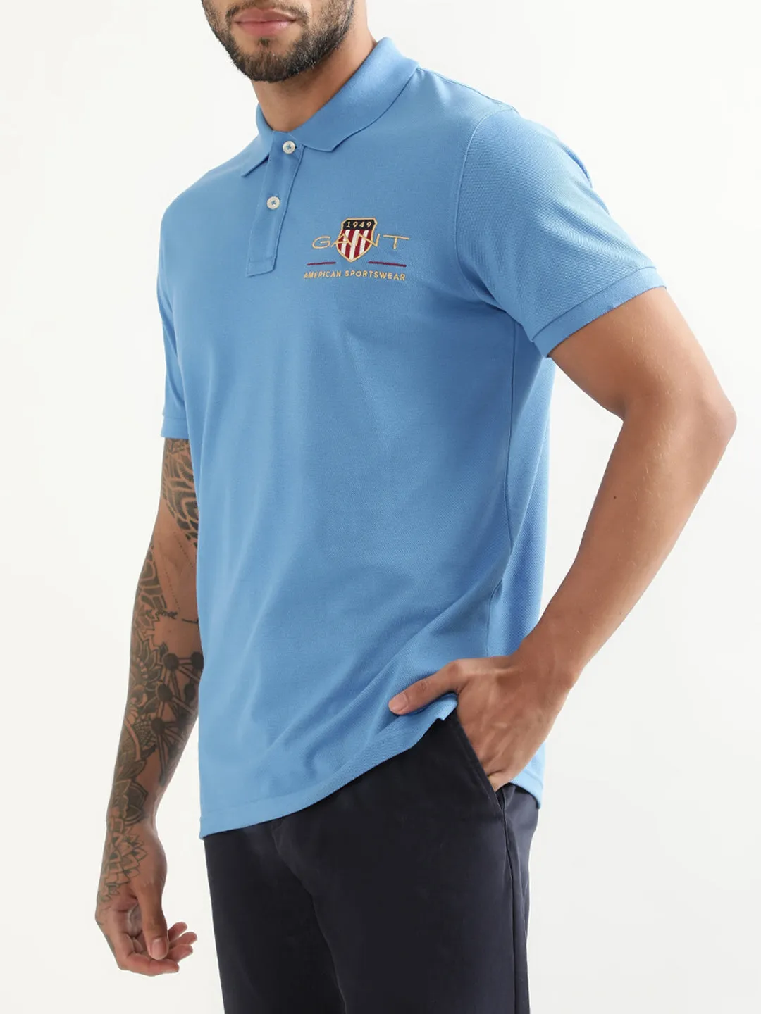 Gant Blue Logo Regular Fit Polo T-Shirt