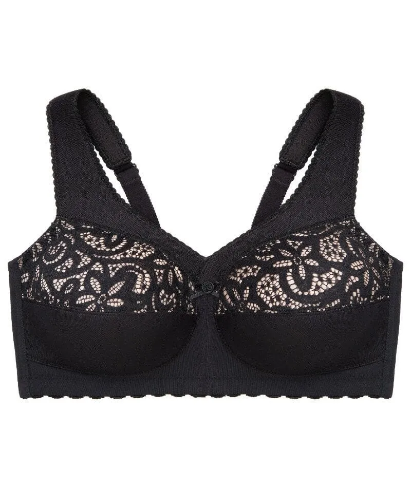 Glamorise Magiclift Cotton Support Wire-Free Bra - Black