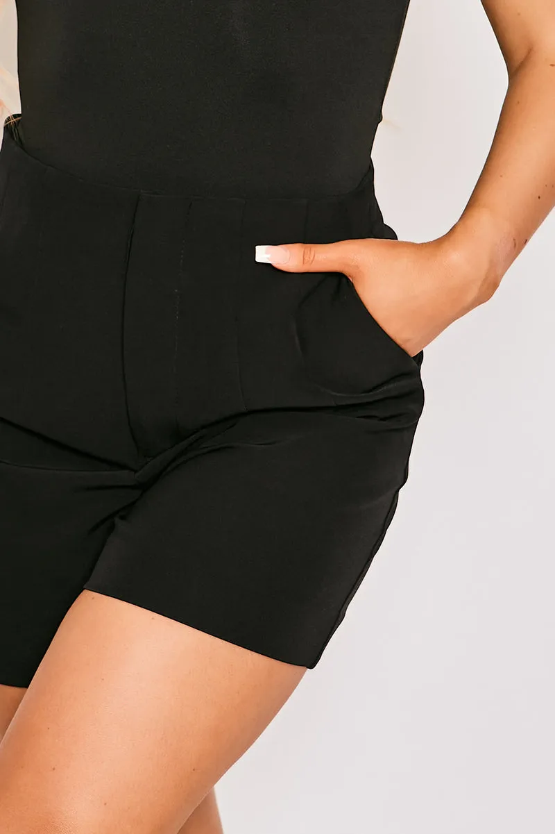 Hadlee - Black Tailored High Waisted Shorts