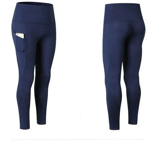 High Waist Elastic Yoga Pants With Pockets