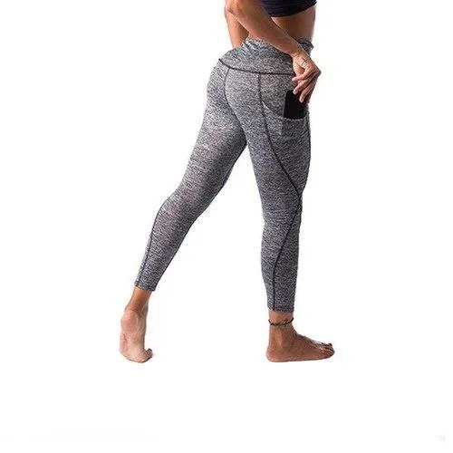 High Waist Elastic Yoga Pants With Pockets