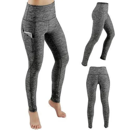 High Waist Elastic Yoga Pants With Pockets