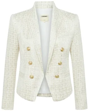 Ivory and Gold Tweed Brooke Blazer