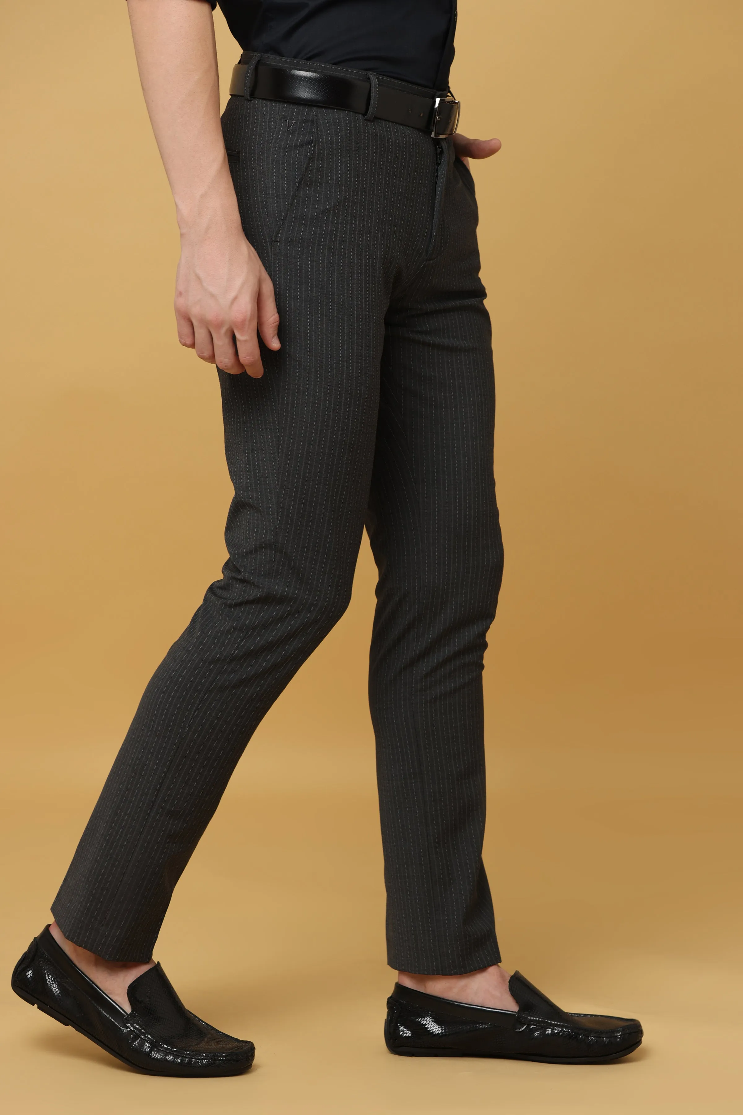 Ivyn Charcoal Pinstripe Formal Trousers