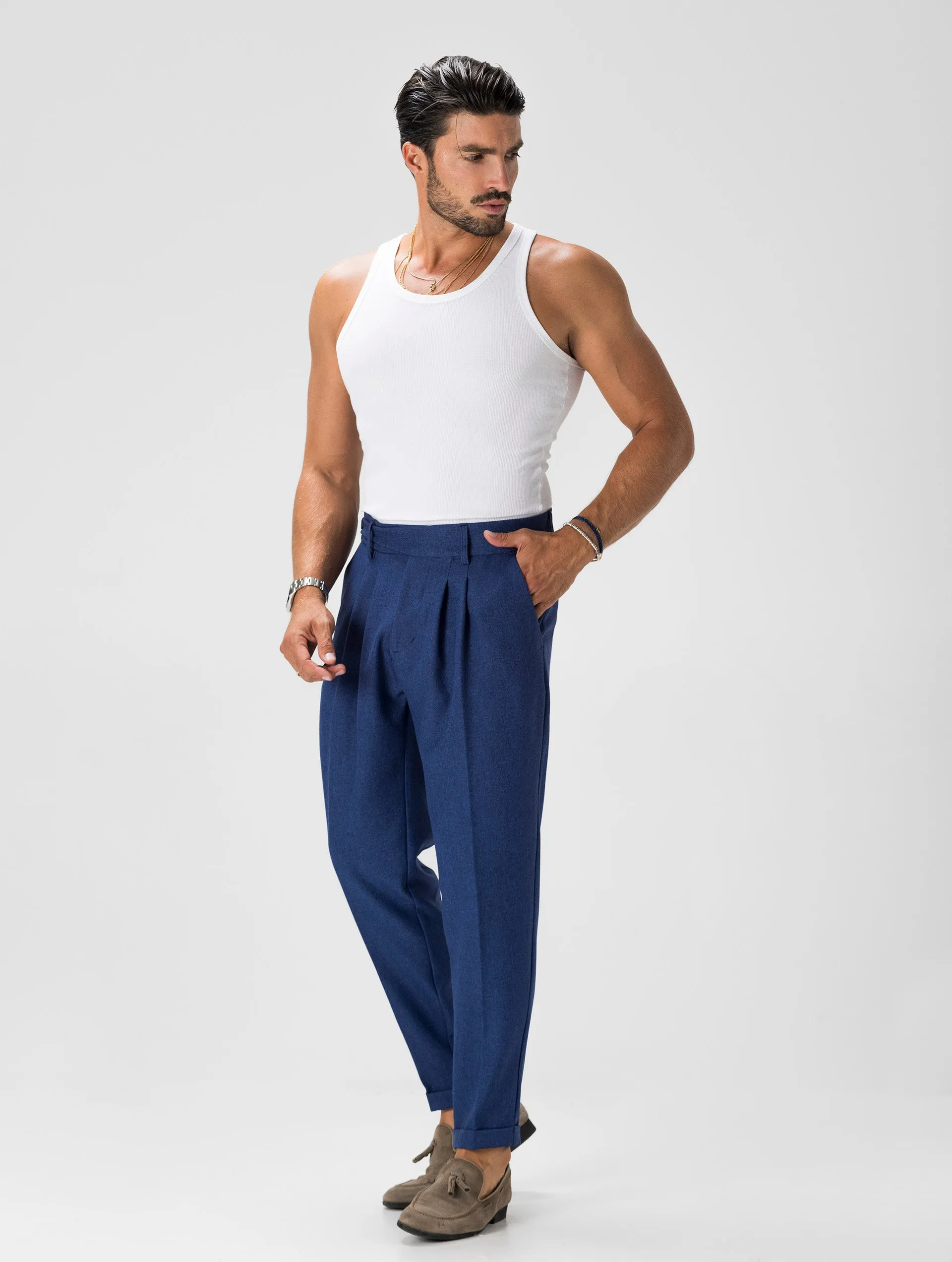 KENJI FORMAL PANTS IN BLUE