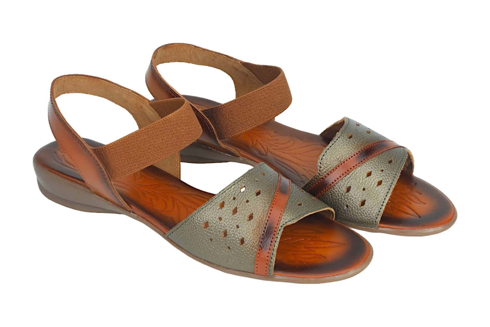 LADIES FLAT LEATHER SANDAL 996065