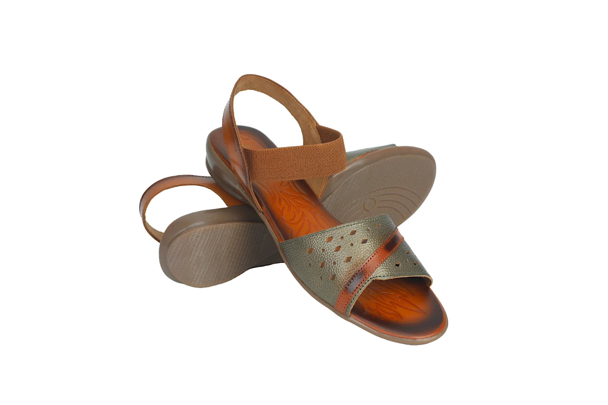 LADIES FLAT LEATHER SANDAL 996065