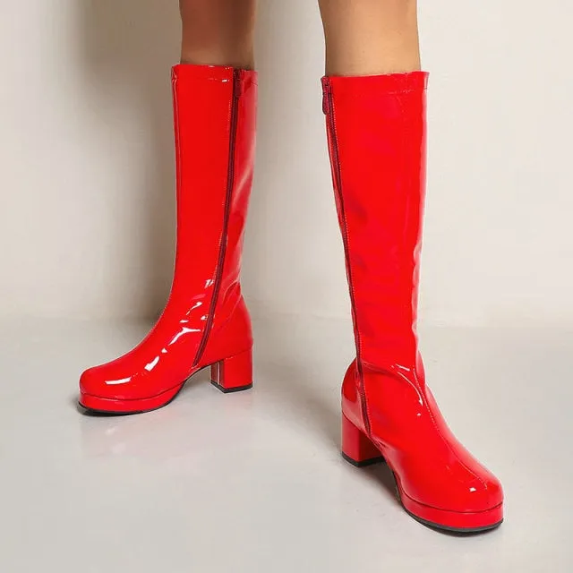 Leather Waterproof Knee High Boots 5-10.5