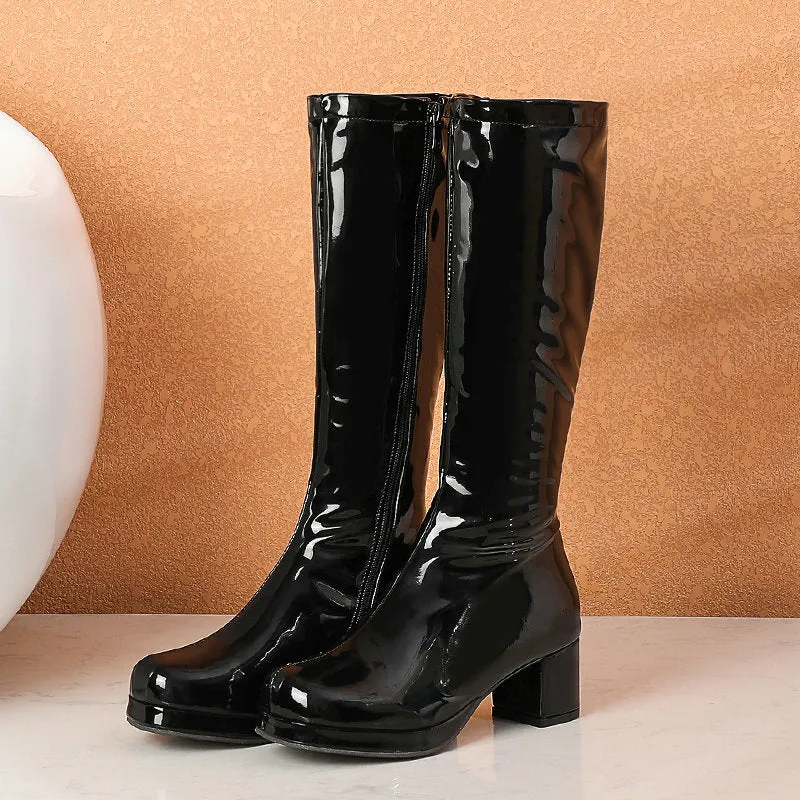 Leather Waterproof Knee High Boots 5-10.5