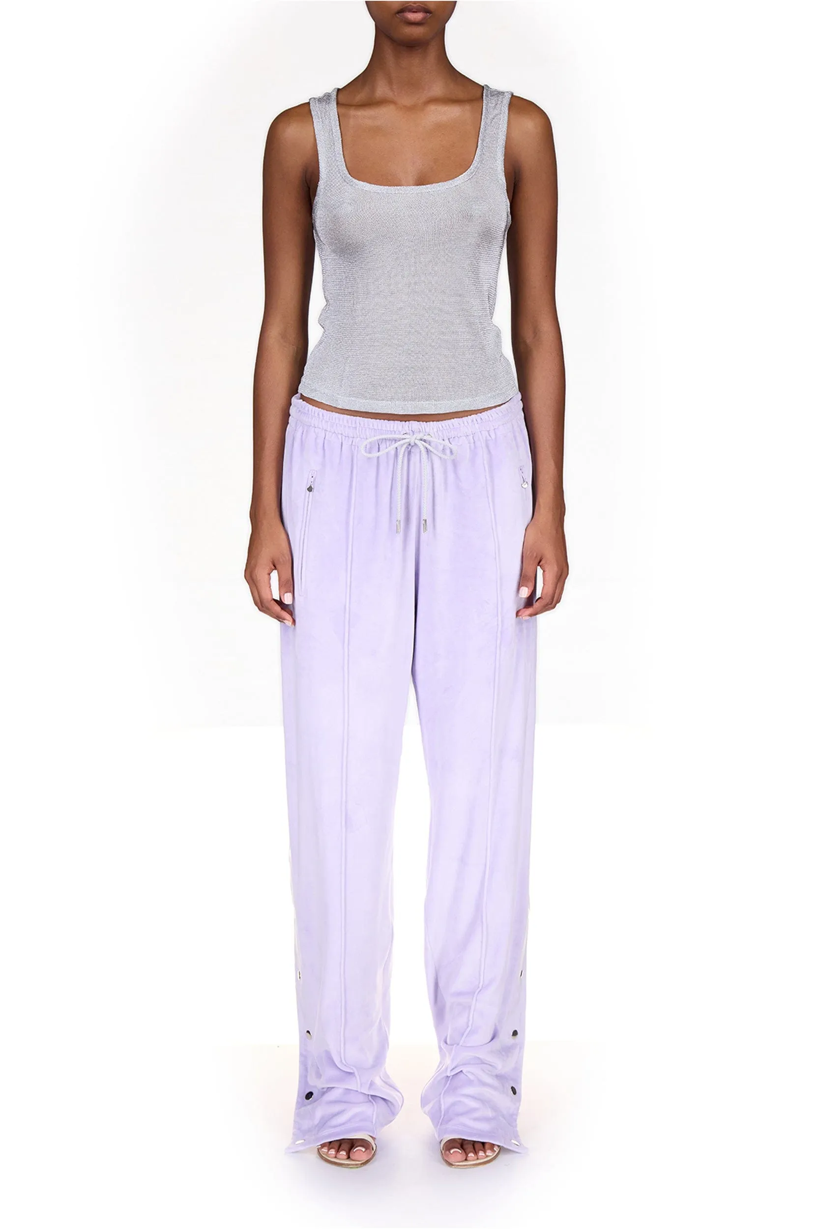 Lilac Velour Track Pants