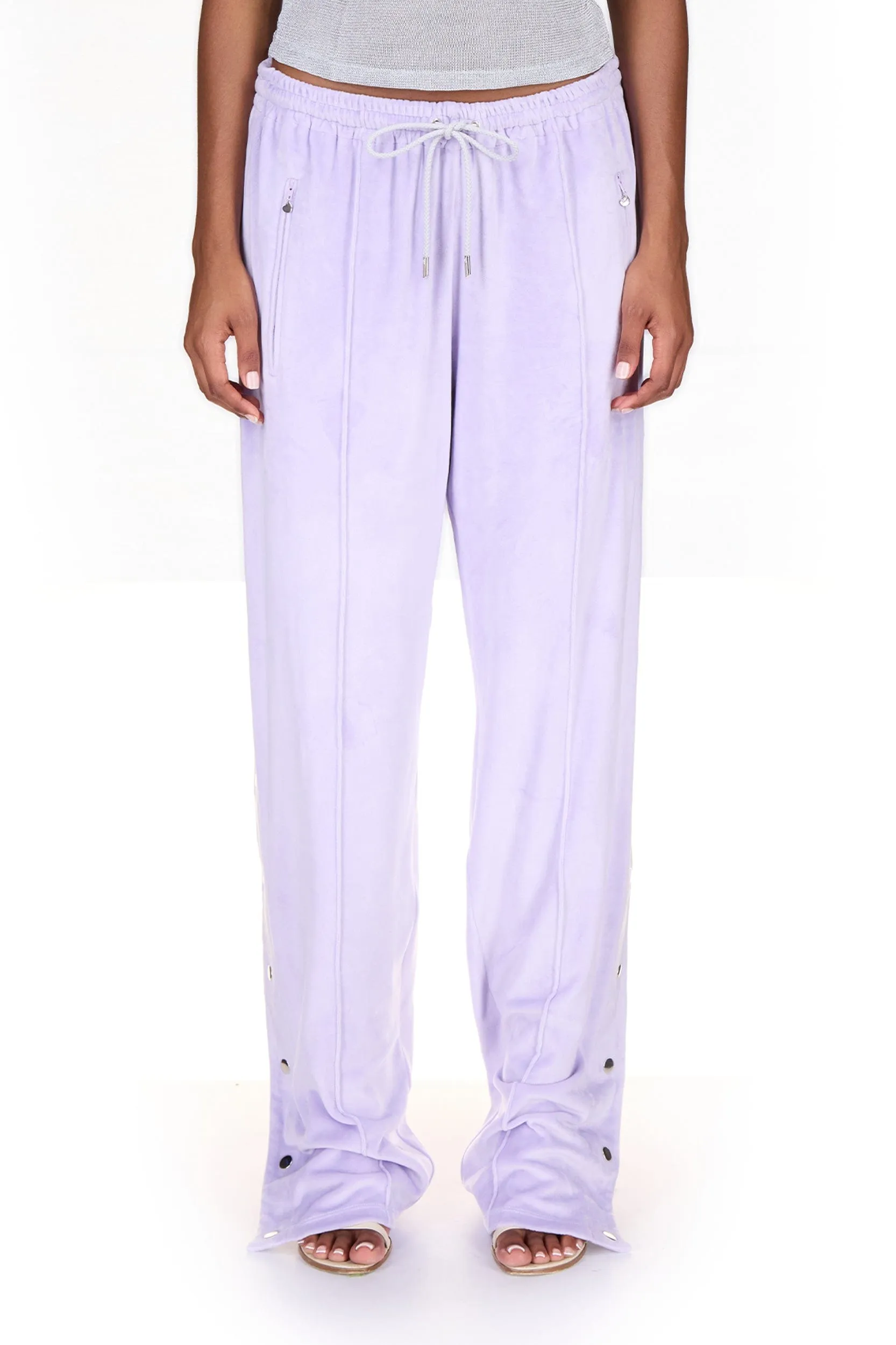 Lilac Velour Track Pants