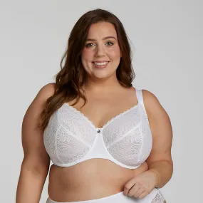 Lily Lace Premium Support Bra - White