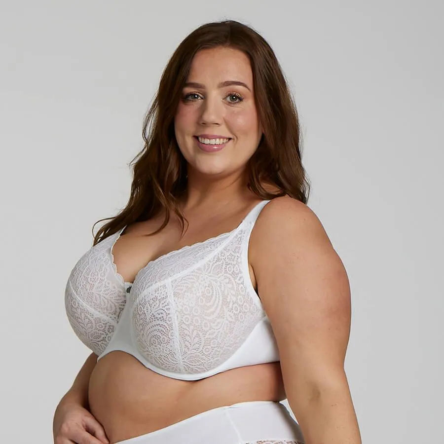 Lily Lace Premium Support Bra - White