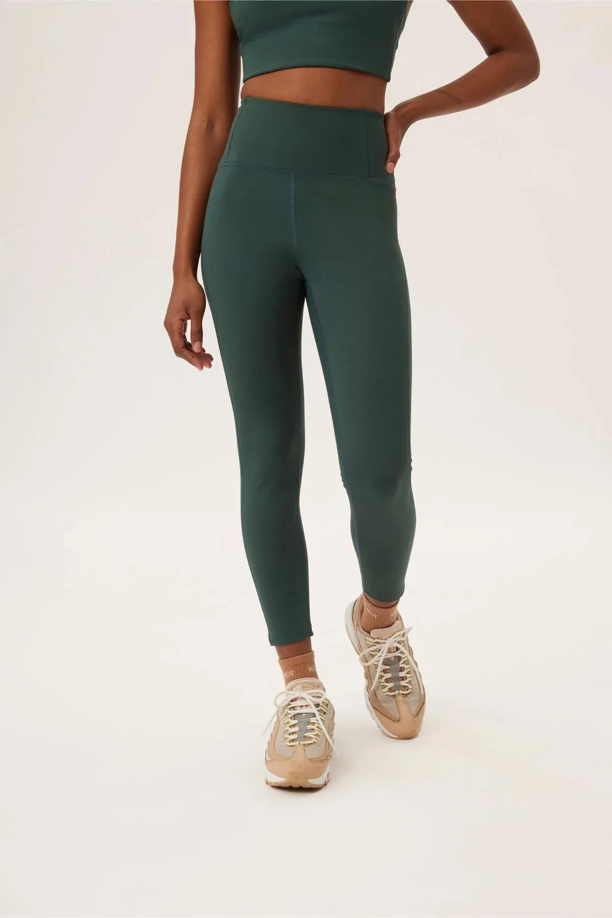 long leggings compressive - moss