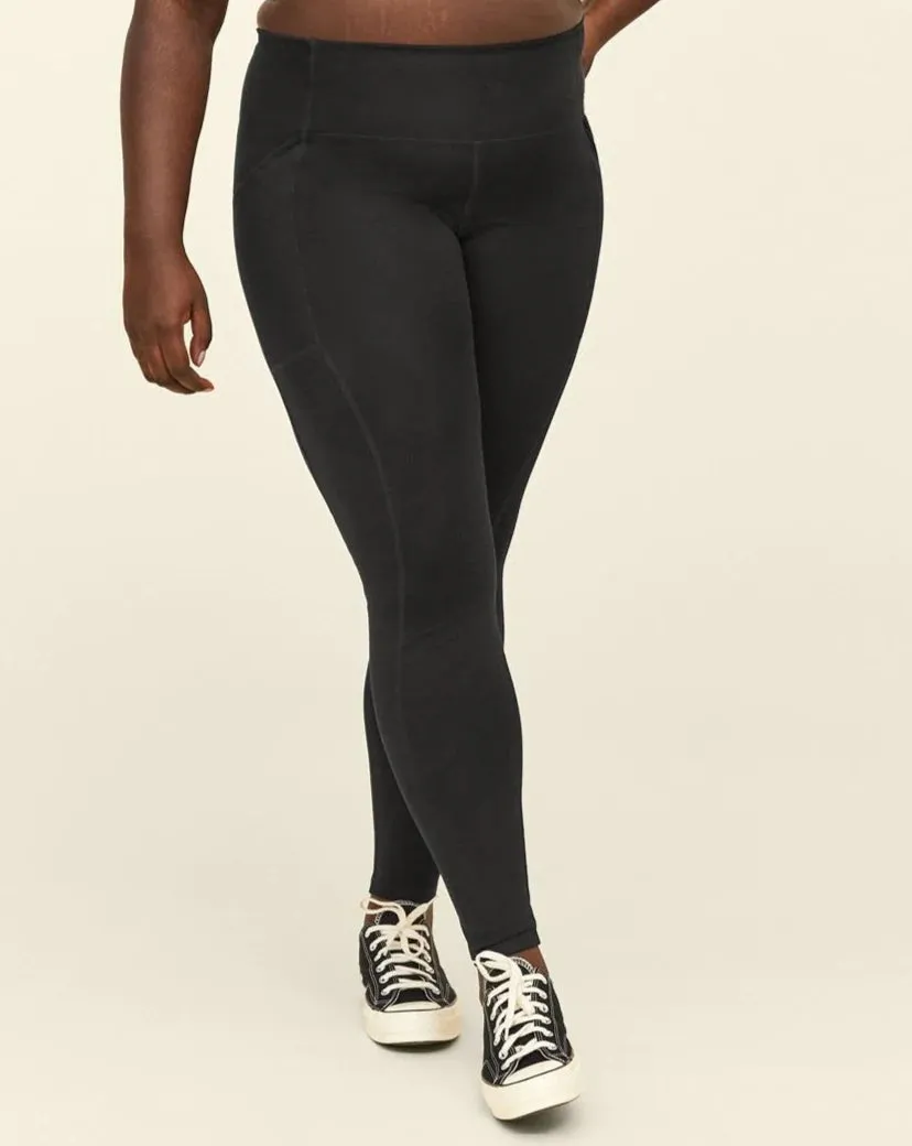 long leggings pocket - black