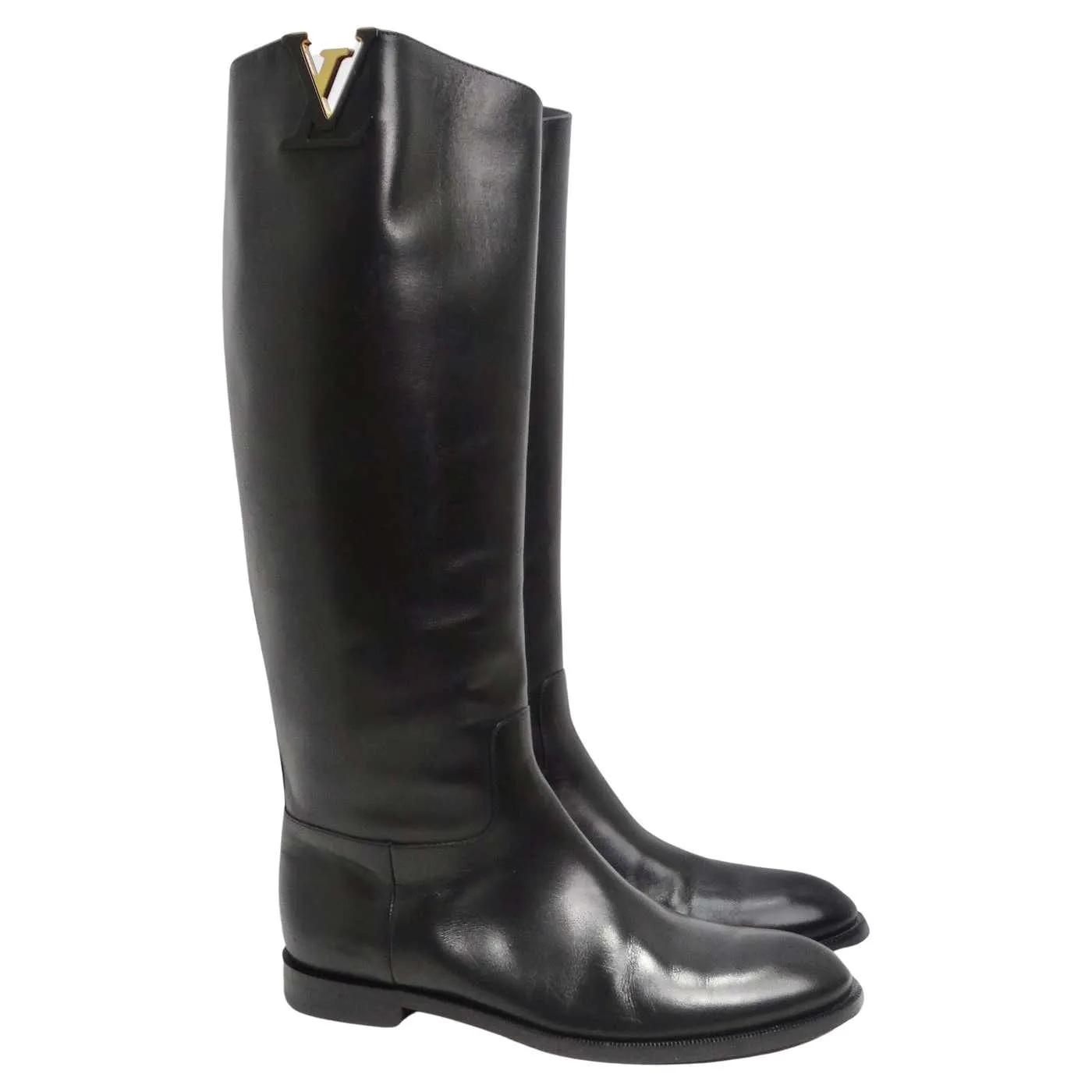 Louis Vuitton Heritage Black Leather Riding Boots