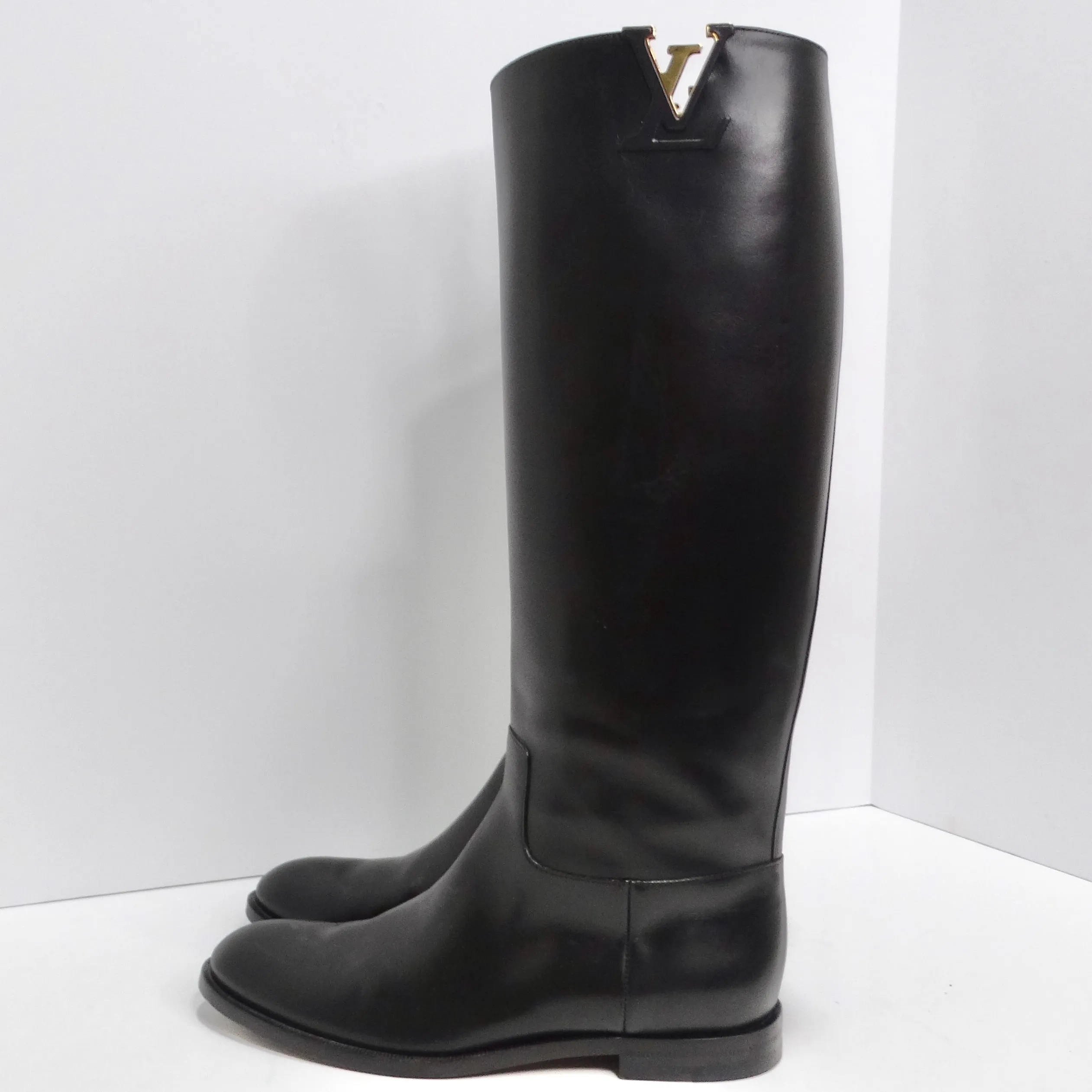 Louis Vuitton Heritage Black Leather Riding Boots