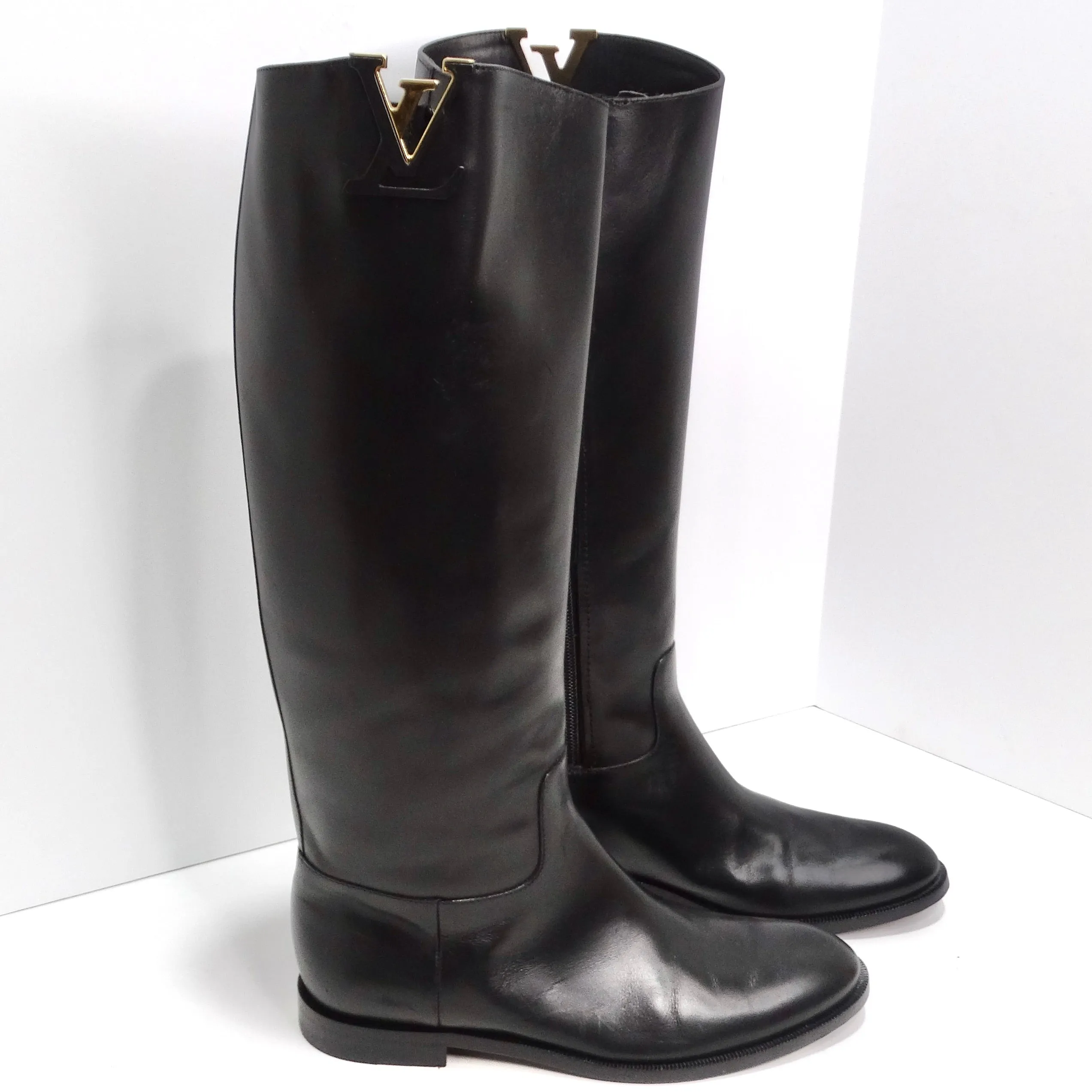 Louis Vuitton Heritage Black Leather Riding Boots