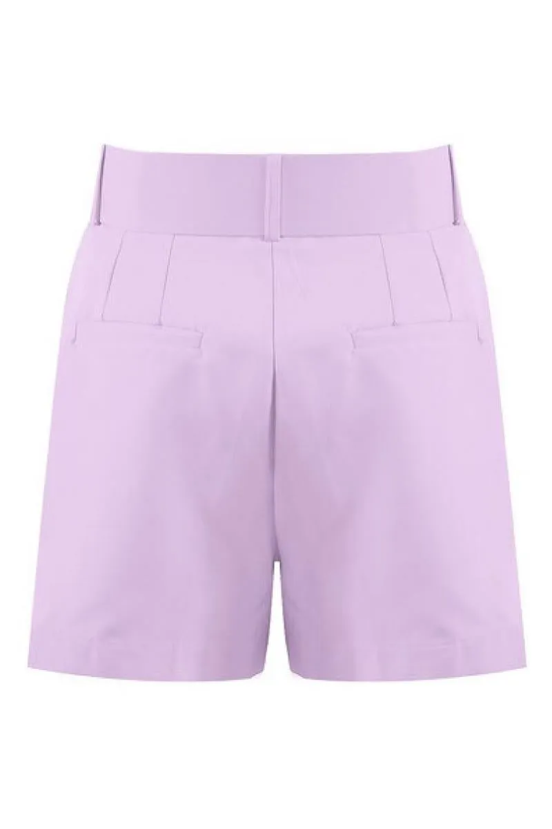 Meah - Lilac High Waisted Belted Shorts