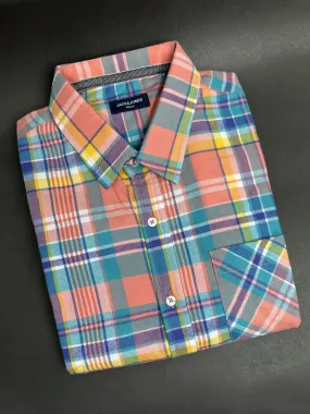 Men's Colorful Orange Check Shirt