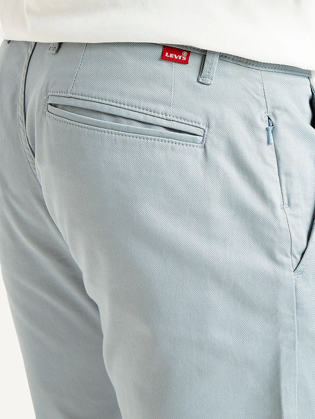 Men's Light Blue Tapered Chinos