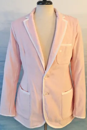 Men's Pink Terry Cloth Toweling Blazer with White Trim