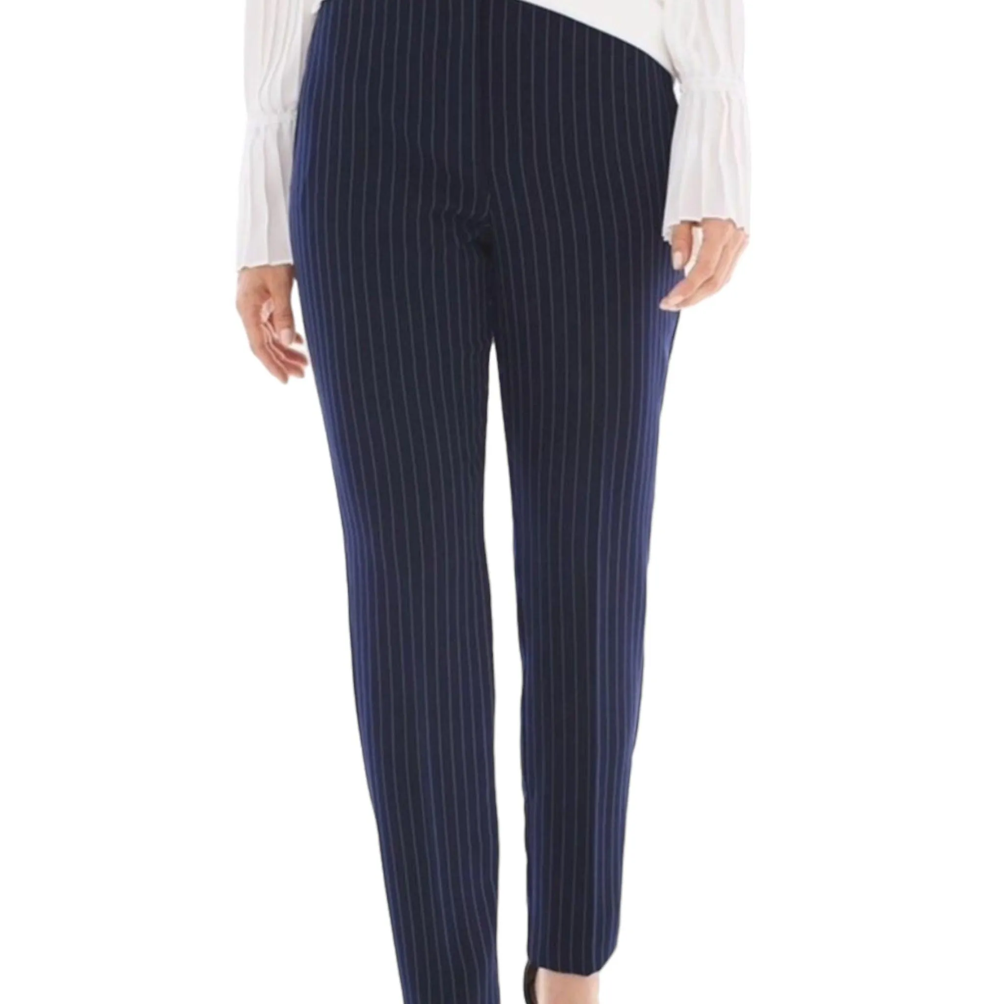 Mid Rise Pinstripe Slimming Pants