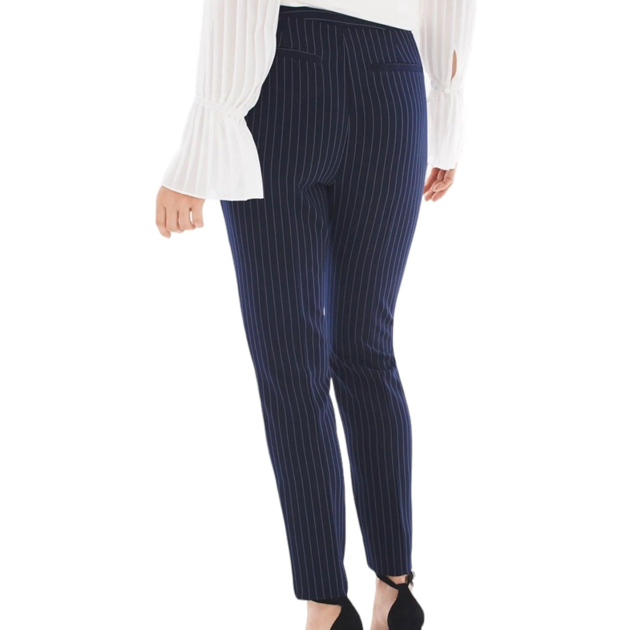 Mid Rise Pinstripe Slimming Pants