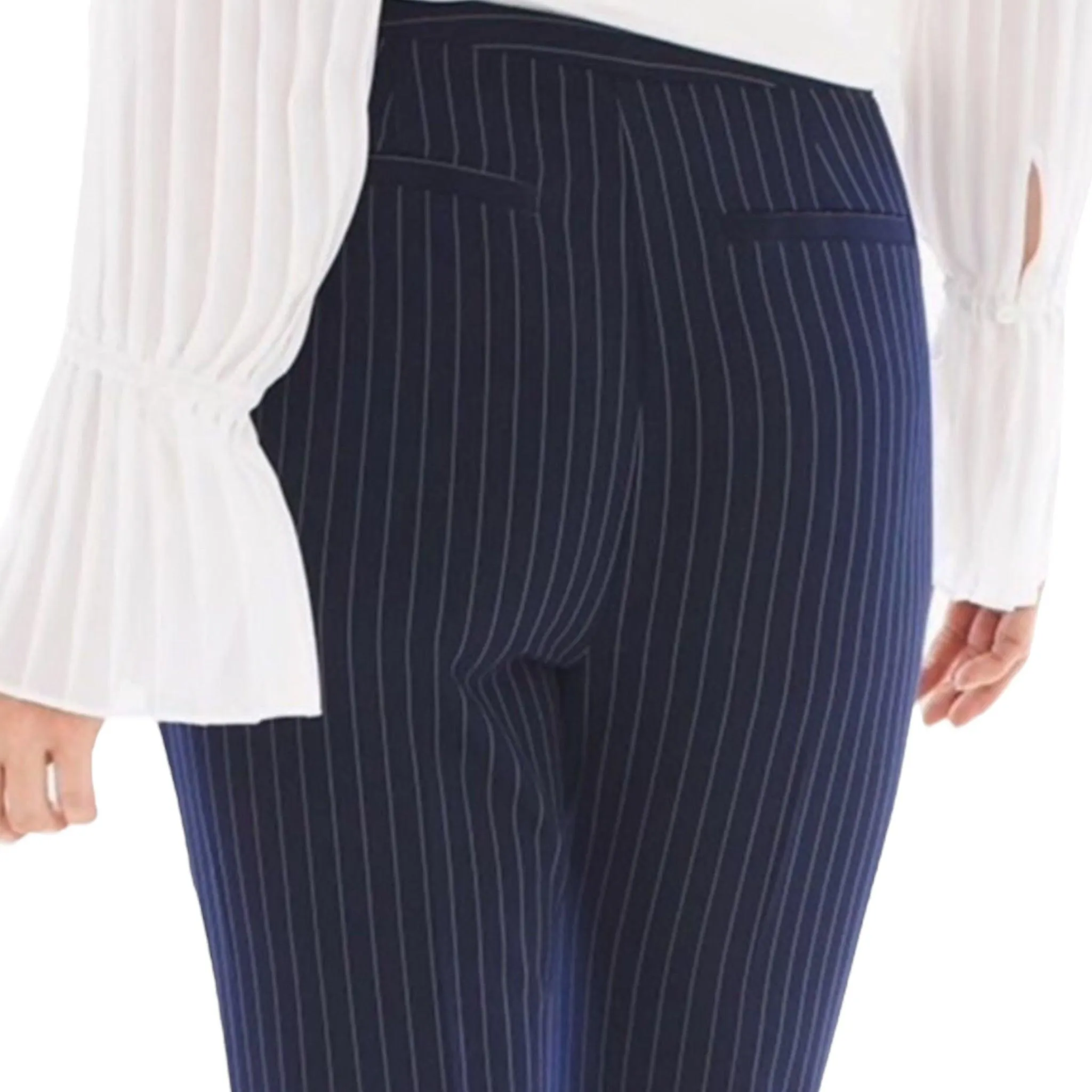 Mid Rise Pinstripe Slimming Pants