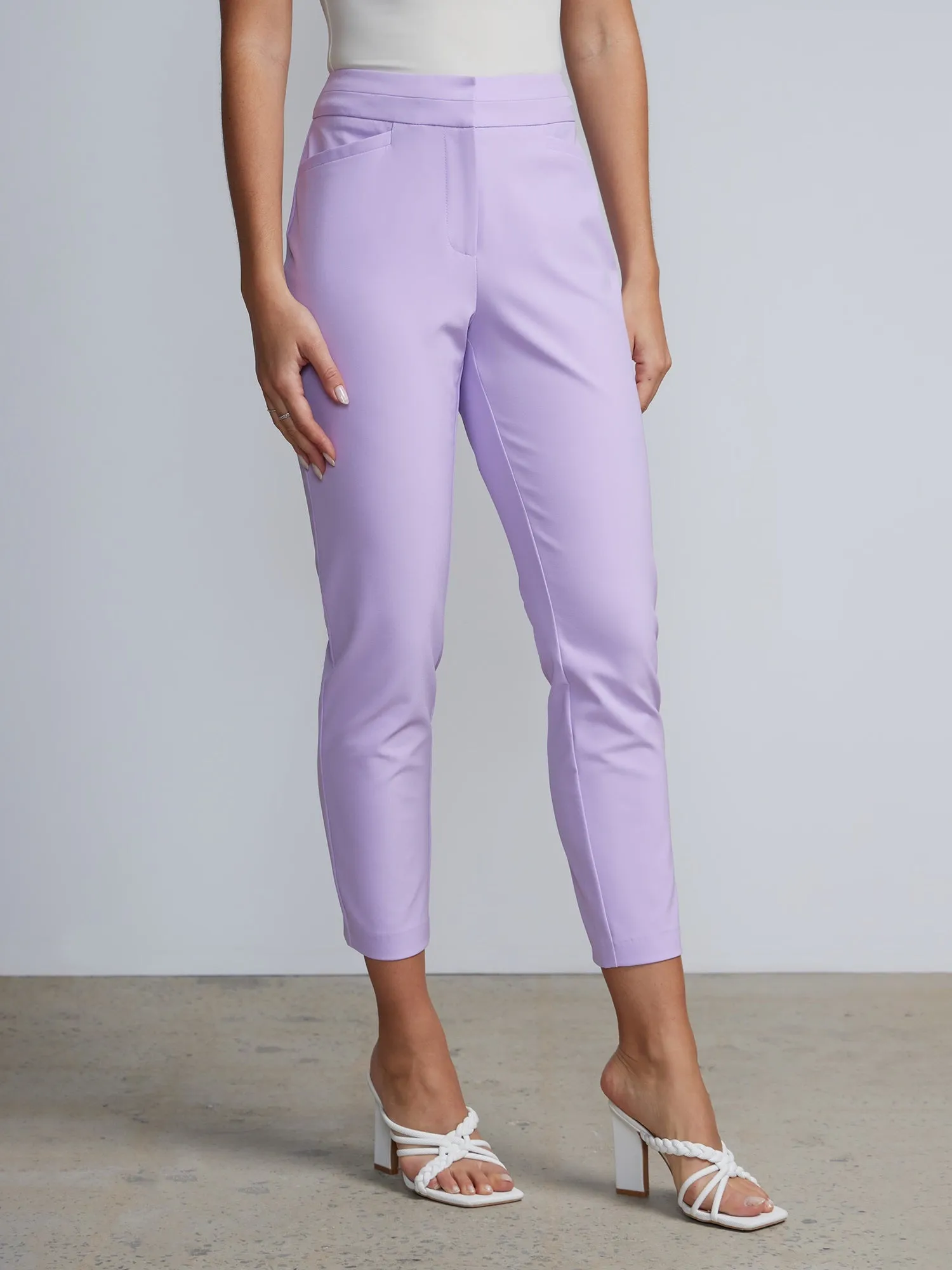 Petite High Rise Tapered Ankle Pants