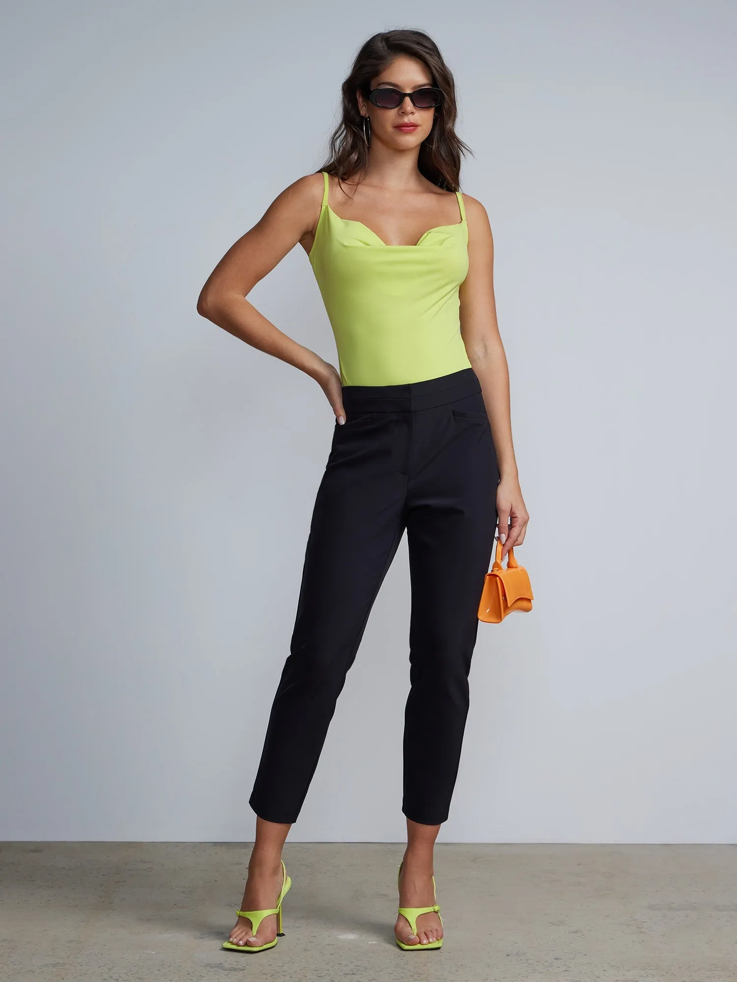 Petite High Rise Tapered Ankle Pants