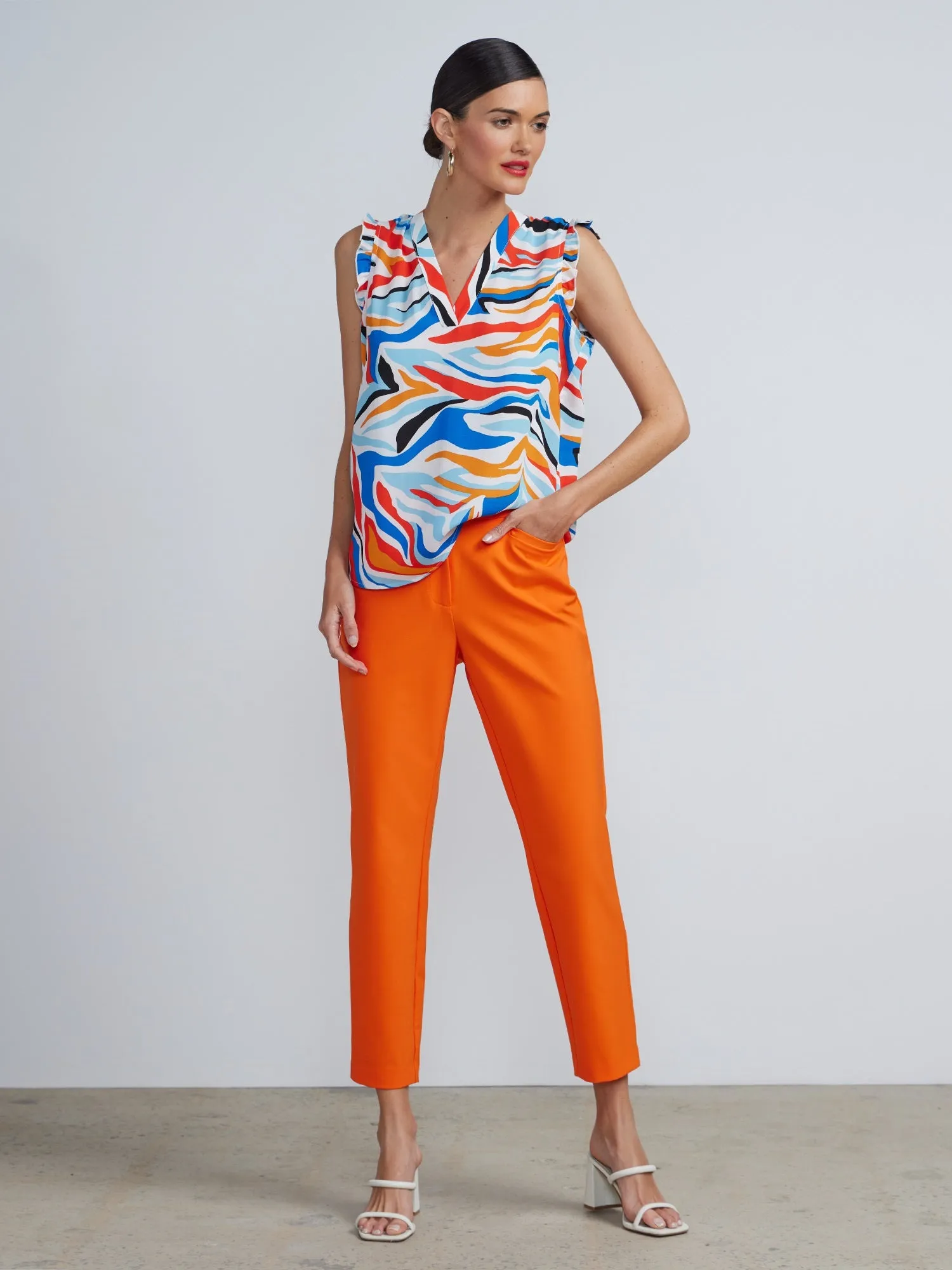 Petite High Rise Tapered Ankle Pants